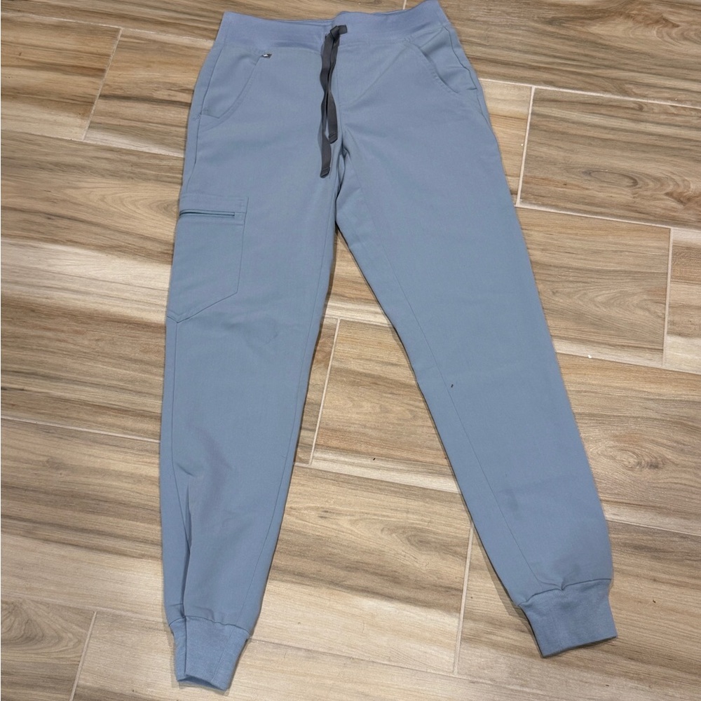 Figs -Zamora Slate Blue Jogger Scrub Pants w/ Drawstring XXS